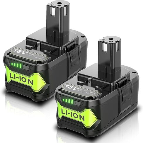 2Pack 8000mAh High Capacity Replacement for Ryobi 18V Lithium Battery P105 | for P108 P104 P105 P102 P103 P122 P109 Li-ION Compatible with All Ryobi 18Volt ONE+ System Cordless Power Tools and Charger in Kuwait