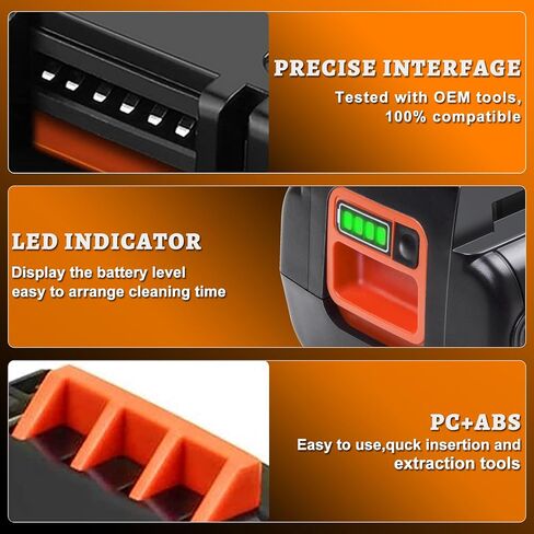 3.5Ah LBX2040 Replacement for Black and Decker 40V Battery LBX1540 LBXR36 LBXR2036 40Volt MAX Batteries in Kuwait