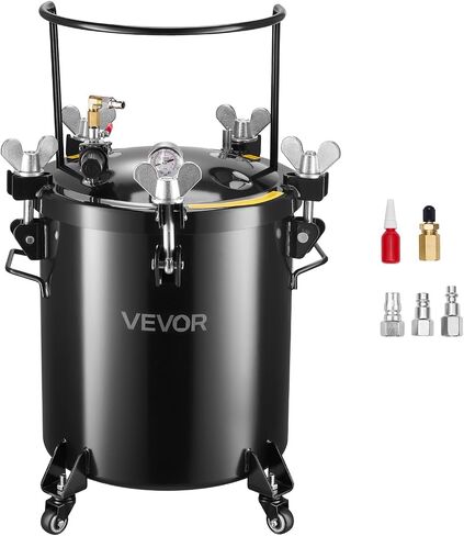 VEVOR Heavy Duty Steel Pressure Pot, 10.6 Gal/40 L Heavy Duty Steel Air Tool Pressure Pot, Pressures Pots with Three Quick-Connect Couplers for Home Use, DIY, Art Creations, Large-Diameter Tank in Kuwait