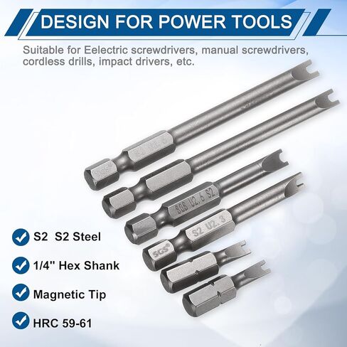 HARFINGTON 4pcs U Shape Screwdriver Bits U#1.7#2.0#2.3#2.6 1/4" Hex Shank 1" Insert Bits S2 Magnetic U Type Screwdriver for Electronic Appliances in Kuwait