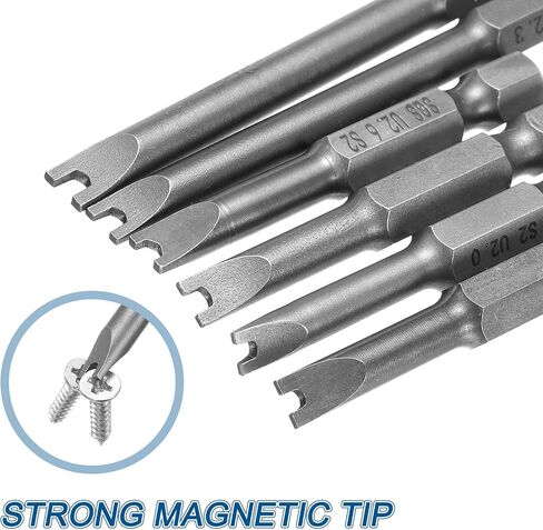 HARFINGTON 4pcs U Shape Screwdriver Bits U#1.7#2.0#2.3#2.6 1/4" Hex Shank 1" Insert Bits S2 Magnetic U Type Screwdriver for Electronic Appliances in Kuwait