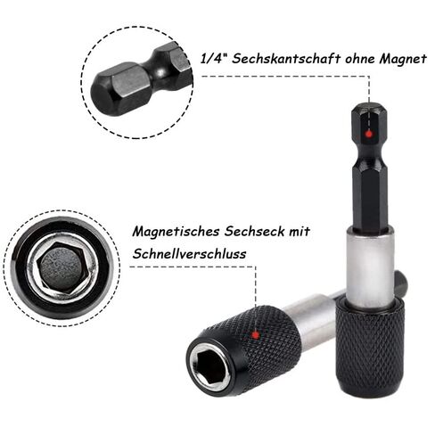 Quick Change Bit Holder Magnetic 4 Pieces 1/4 Inch Magnetic Bit Holder Cordless Screwdriver Suitable for Cordless Screwdrivers Drills Screwdriver Wind Screw 60 mm Length in Kuwait