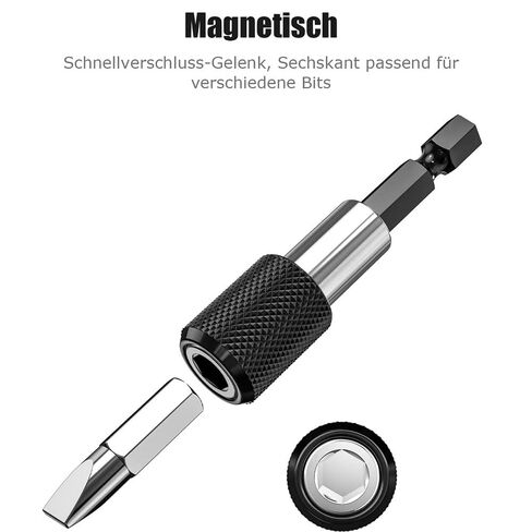 Quick Change Bit Holder Magnetic 4 Pieces 1/4 Inch Magnetic Bit Holder Cordless Screwdriver Suitable for Cordless Screwdrivers Drills Screwdriver Wind Screw 60 mm Length in Kuwait