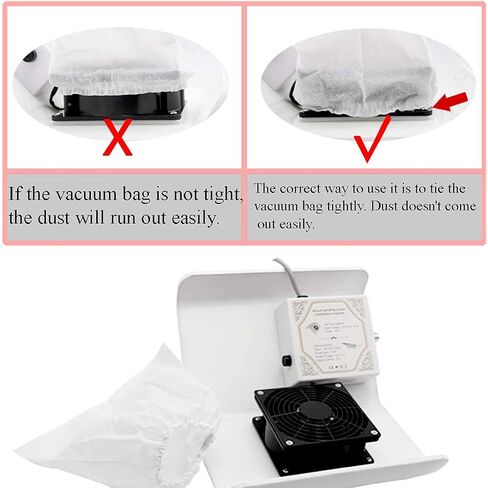 10 Pieces White Non-Woven Nail Art Dust Suction Collector Nail Suction Dust Collector Pouches Replacement Bag for Nail Art Equipment in Kuwait