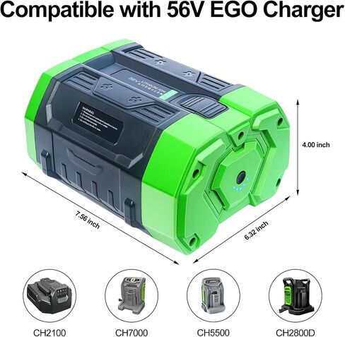 DTK Replacement for EGO 56V Battery 7500mAh BA4200 BA2800 BA1400 Compatible with All 56V Power Tools 2 Packs 7.5Ah Batteries in Kuwait