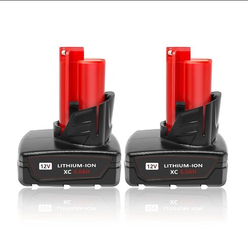 2 Pack 12V 6000mAh Lithium-ion Replacement Battery Compatible with Milwaukee 12 Volt Battery 48-11-2401 48-11-2402 48-11-2440 48-11-2411 48-11-2420 Cordless Power Tools in Kuwait