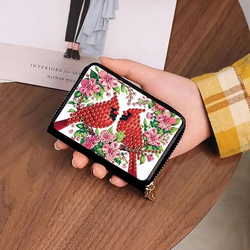 yzARTche محفظة بطاقة الائتمان ذات اللوحة الفنية الماسية، محفظة حامل بطاقة RFID من الجلد بسحاب للنساء من جانب واحد-03-Sea Turtle in Kuwait