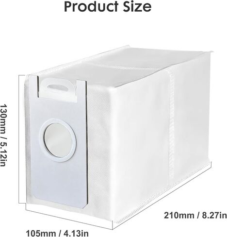 6 Pack Disposable Dust Bags for V5 Robot Vacuum Cleaner, 3.2L Large Capacity Vacuum Cleaner Dust Bags for V5, V5 PRO in Kuwait