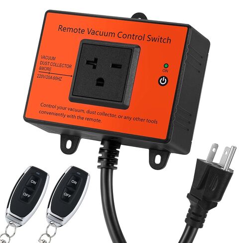 Automatic Remote Vacuum Switch, 220V Wireless Remote Control Dust Collector Starter Outlet Switch (Battery Included) in Kuwait