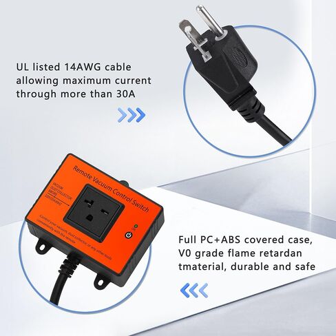 Automatic Remote Vacuum Switch, 220V Wireless Remote Control Dust Collector Starter Outlet Switch (Battery Included) in Kuwait