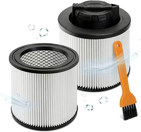 2-Pack Washable Reusable Replacement Filter Kit with Cleaning Brush for 4-5 Gallon Wet/Dry Vacuums - Fits DXVC4001 DXV04T DXV05P DXV05S DXV06G DXV08SA DXV08S DXV08SL in Kuwait