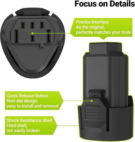 2 Pack 3.5Ah Replacement Battery for Ridgid 12v R82007 R82008 R82009 R82048 R82049 R86048 AC82008 AC82048 AC82049 AC82059 130188001 130219001 130446011 Battery in Kuwait
