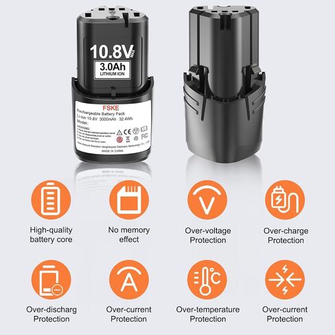 FSKE 3000mAh Replacement for Stihl 10.8V Battery 2Packs | Excellently Lithium Compatible with Stihl 10.8V Batteries Power Tools in Kuwait