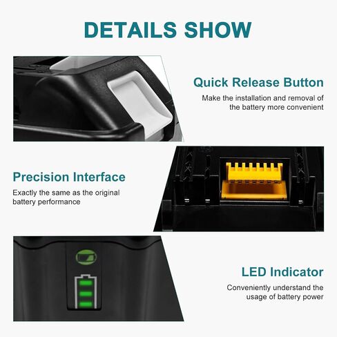 DZEKO 15 Cells 12Ah 2 Packs Replacement Battery for Makita 18V Battery Compatible with Makita 18V Power Tools and Chargers in Kuwait