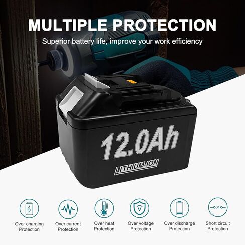 DZEKO 15 Cells 12Ah 2 Packs Replacement Battery for Makita 18V Battery Compatible with Makita 18V Power Tools and Chargers in Kuwait