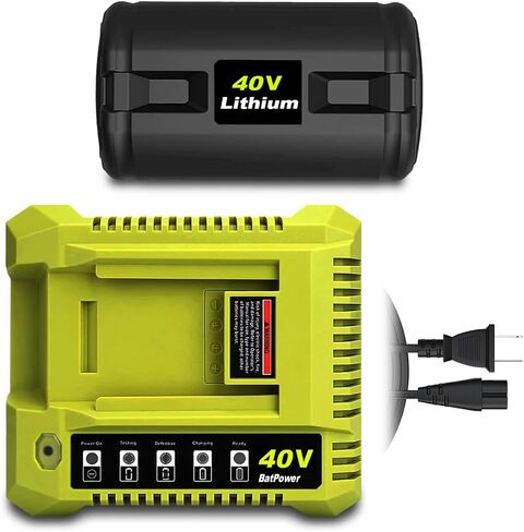 BatPower 6.5Ah 40V Battery & Charger Combo Compatible with Ryobi 40 Volt Lithium Cordless Outdoor Tools, High Output Replacement Battery Pack and Charger Set for 40V Mowers and Blowers (2-Piece Set) in Kuwait