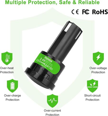 2Pack 3500mAh NI-MH Battery Replacement for Milwaukee 2.4v Battery 48-11-0100 6538-1 6539-1 6539-6 6540-1 6545-6 6546-1 6546-6 6547-1 6547-22 6550-20 in Kuwait