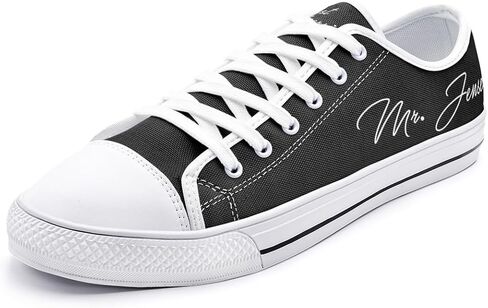 Bridal Sneakers, Personalized Bride Sneakers, Low Top Canvas Wedding Shoes, Just Married Custom Name and Date in Kuwait