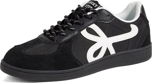 LUCKY STEP Women Fashion Sneakers Casual Walking Shoes | Lace Up Retro Sneakers Genuine Leather Lightweight Comfortable Tennis Shoes in Kuwait
