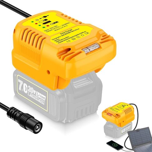 Solar Charger for Dewalt 20V Battery,Portable Outdoor Charger,Connection Interface DC5.5 * 2.1MM. Plug((Excludes Solar Panels and Batteries) in Kuwait
