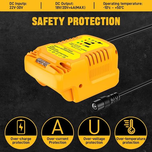 Solar Charger for Dewalt 20V Battery,Portable Outdoor Charger,Connection Interface DC5.5 * 2.1MM. Plug((Excludes Solar Panels and Batteries) in Kuwait
