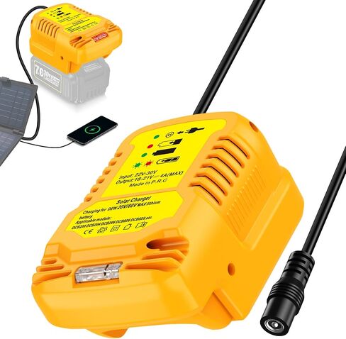 Solar Charger for Dewalt 20V Battery,Portable Outdoor Charger,Connection Interface DC5.5 * 2.1MM. Plug((Excludes Solar Panels and Batteries) in Kuwait