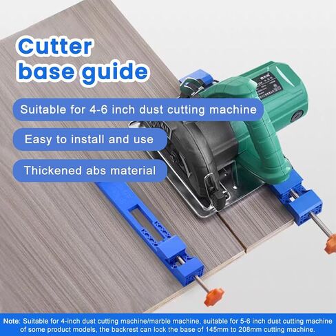 Adjustable Cutting Machine Base Guide, Circular Saw Guide Rail, Electric Circular Saw Milling Positioning Clamp for Wood Tile Precision Cutting Tasks(Blue) in Kuwait
