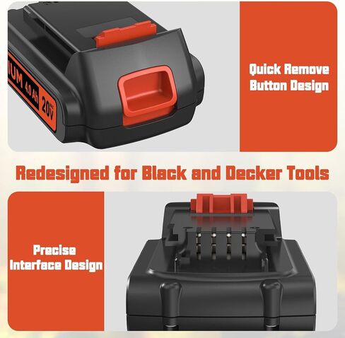 4000mAh Li-ion Replace for BLACK+DECKER 20V MAX Battery Compatible with Black & Decker LBXR20 LBXR2020 LBX20 LBXR2520 LB2X4020 LB2XR20 LST220 with Higher Safety Cordless Power Tools XR Batteries in Saudi Arabia