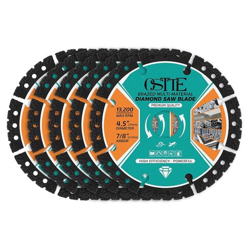 3Pcs 4.5" Multi-Purpose Diamond Saw Blade for Angle Grinder | Cut Off Wheel for Angle Grinder, Tile/Marble/Quartz/Stone/Metal/Plastic, 7/8" Arbor, Ultra-Thin No Chipping, Dry/Wet Cut in Kuwait