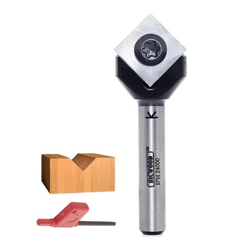 Insert Carbide V-Groove 90-Degree Router Bit 1/4 Inch Shank, Replacement Blade V Grooving CNC Router Bits, for Wood 2D/3D Signmaking, Lettering & Engraving, by SICWOOD in Kuwait