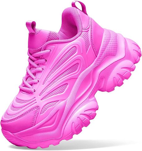 Women’s Chunky Sneakers Platform Height Increasing Dad Shoes – Comfortable Wedge Walking Casual Fashion Sneakers in Kuwait