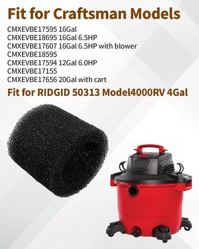 2-1/2 in CMXZVBE38660 Vacuum Muffler Foam Silencer Diffuser Fit for Craftsman for Ridgid Shop Wet Dry Vac Accessories, 6Pcs in Kuwait