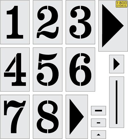 36" Track and Field Number Stencil Kit - 1/16" (.063") Light-Duty LDPE in Kuwait