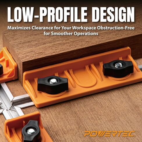 POWERTEC T-Track Long Stop Kit – Universal T-Track Stop Block Set for Woodworking, Sanding, Routing, and CNC Table Applications, 2 Pack (72386) in Saudi Arabia