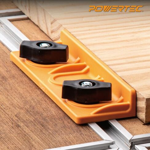 POWERTEC T-Track Long Stop Kit – Universal T-Track Stop Block Set for Woodworking, Sanding, Routing, and CNC Table Applications, 2 Pack (72386) in Saudi Arabia