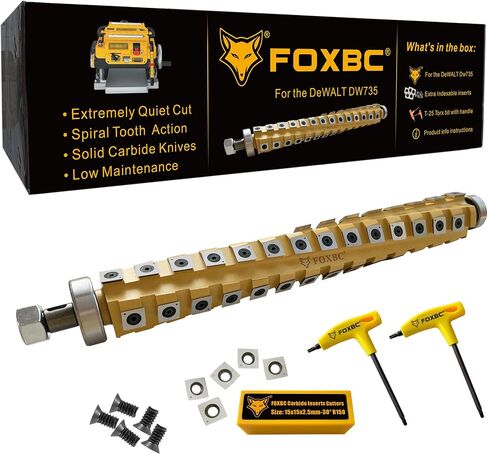 FOXBC OEM 13 Inch Spiral Helical Cutterhead for DeWalt DW735 DW735X Planer in Kuwait