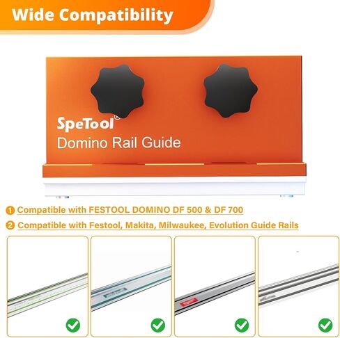 SpeTool Aluminum DomiRail Rail Guide Connector for FESTOOL DOMINO DF500 DF700,Compatible with Festool, Makita, Milwaukee & Evolution Guide Rails in Kuwait
