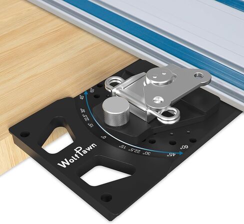 Adjustable Angle Track Saw Square with -60° to 60° Quick Positive Angle Stop, Guide Rail Protractor & 90° Right Rail Guide, Compatible with Festool and Makita in Kuwait