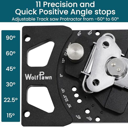 Adjustable Angle Track Saw Square with -60° to 60° Quick Positive Angle Stop, Guide Rail Protractor & 90° Right Rail Guide, Compatible with Festool and Makita in Kuwait