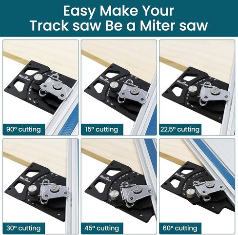 Adjustable Angle Track Saw Square with -60° to 60° Quick Positive Angle Stop, Guide Rail Protractor & 90° Right Rail Guide, Compatible with Festool and Makita in Kuwait
