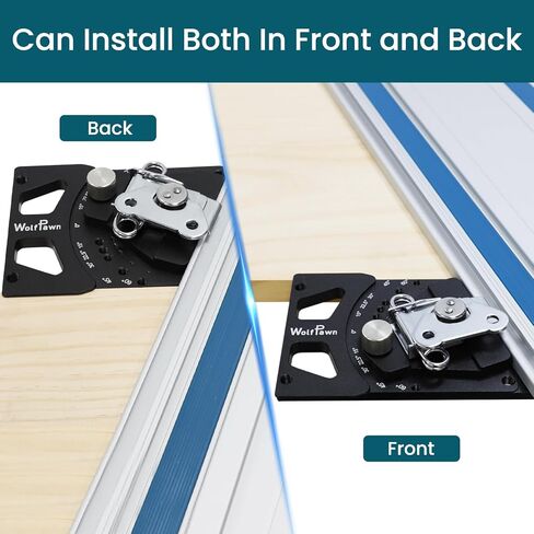 Adjustable Angle Track Saw Square with -60° to 60° Quick Positive Angle Stop, Guide Rail Protractor & 90° Right Rail Guide, Compatible with Festool and Makita in Kuwait