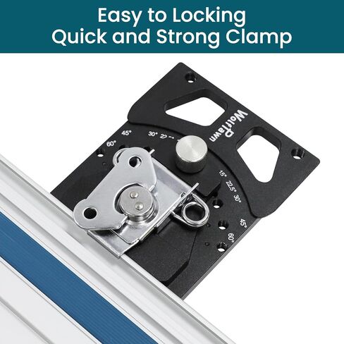 Adjustable Angle Track Saw Square with -60° to 60° Quick Positive Angle Stop, Guide Rail Protractor & 90° Right Rail Guide, Compatible with Festool and Makita in Kuwait