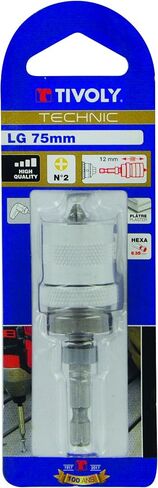 TIVOLY - Drywall Screwdriver Bit Holder L75mm + 1 PH2 Screw Bit - 6.35mm Quick-Change Hex Shank in Kuwait
