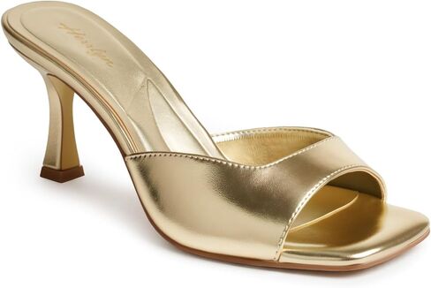Kitten Heels for Women, Comfortable Low Heel Sandals, Square Toe Slingback Heels, Womens Sexy Slip on Heeled Sandals,Backless Heeled Mules for Women Party Summer in Kuwait