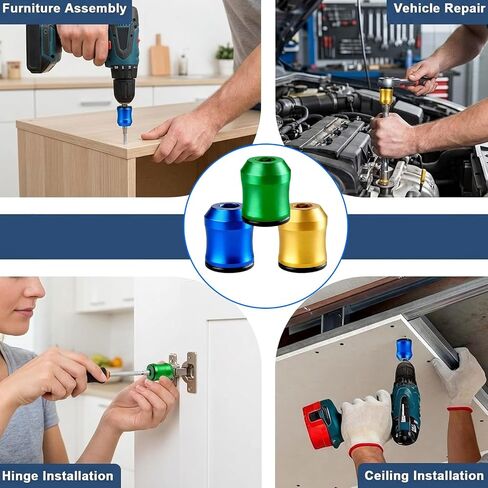 3Pcs Magnetic Screw Ring, Magnetizer & Demagnetizer Tool Set with Strong Magnetic Screw Ring for Drill, Professional Drill Bit Magnetizer Ring for Magnetic Screw Holder in Kuwait