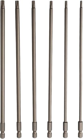 6 Pieces Of Solid 1/4 Handle Hexagonal Torx Screwdriver Bits, 200Mm Long (1 Each Of T10, T15, T20, T25, T27, And T30). in Kuwait