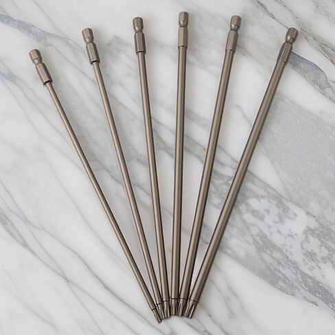 6 Pieces Of Solid 1/4 Handle Hexagonal Torx Screwdriver Bits, 200Mm Long (1 Each Of T10, T15, T20, T25, T27, And T30). in Kuwait