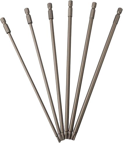 6 Pieces Of Solid 1/4 Handle Hexagonal Torx Screwdriver Bits, 200Mm Long (1 Each Of T10, T15, T20, T25, T27, And T30). in Kuwait