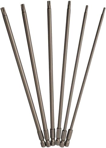 6 Pieces Of Solid 1/4 Handle Hexagonal Torx Screwdriver Bits, 200Mm Long (1 Each Of T10, T15, T20, T25, T27, And T30). in Kuwait