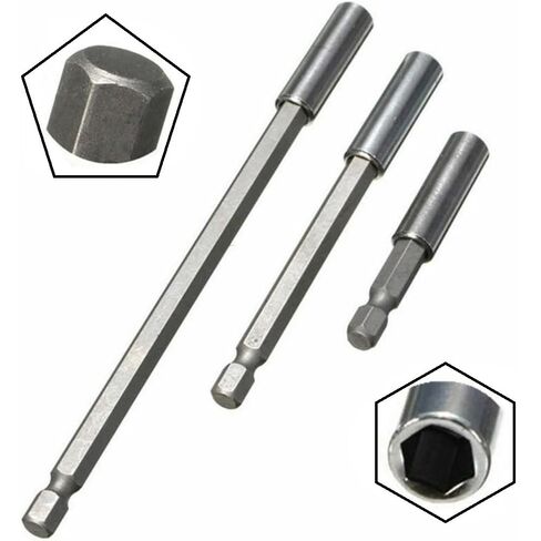 3-Piece Hex Shank Drill Bit Holder Magnetic Screwdriver Bit Holder Set, 1/4 Inch Extension 60 mm/100 mm/150 mm in Kuwait